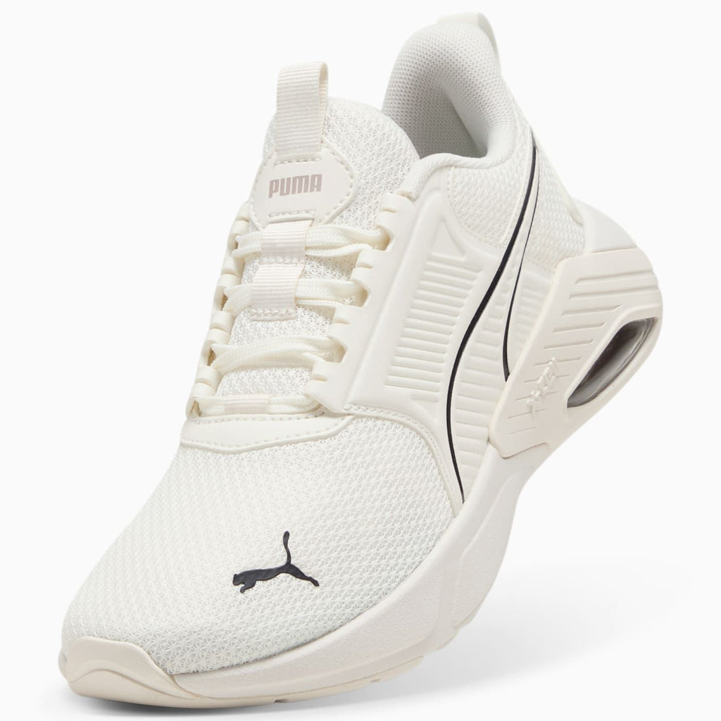 X-Cell Nova FS Women's Shoes - Warm White-PUMA Black-Ros - Angled Studio / Lifestyle Shot