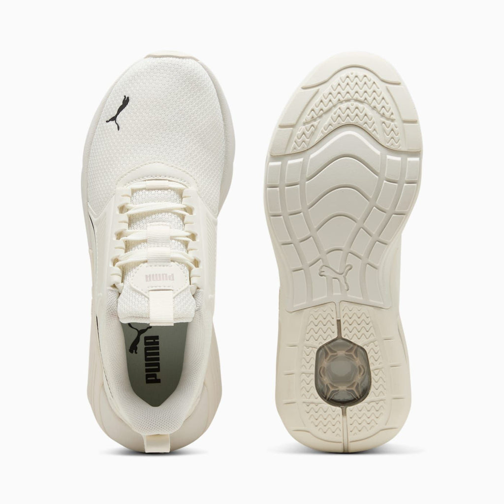 X-Cell Nova FS Women's Shoes - Warm White-PUMA Black-Ros - Top View and Outsole