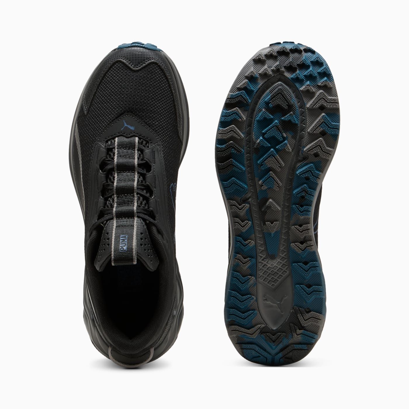 Extend Lite Trail Men's Shoes - PUMA Black-Cool Dark G - Top View and Outsole