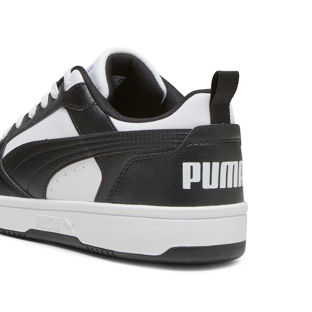Rebound v6 Low PUMA White-PUMA Black-PUM - Back / Heel View