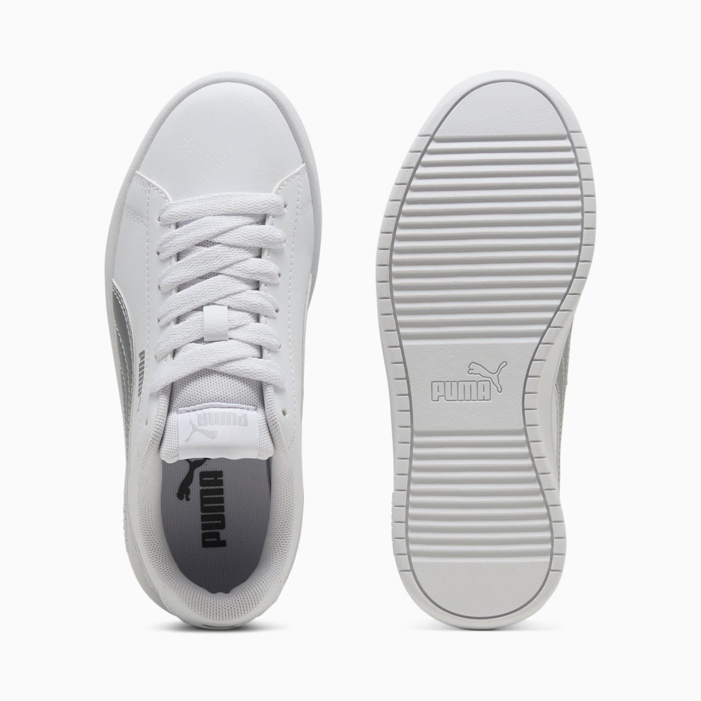 PUMA Rickie Classic Kids' Shoes - PUMA White-PUMA S - Top View and Outsole
