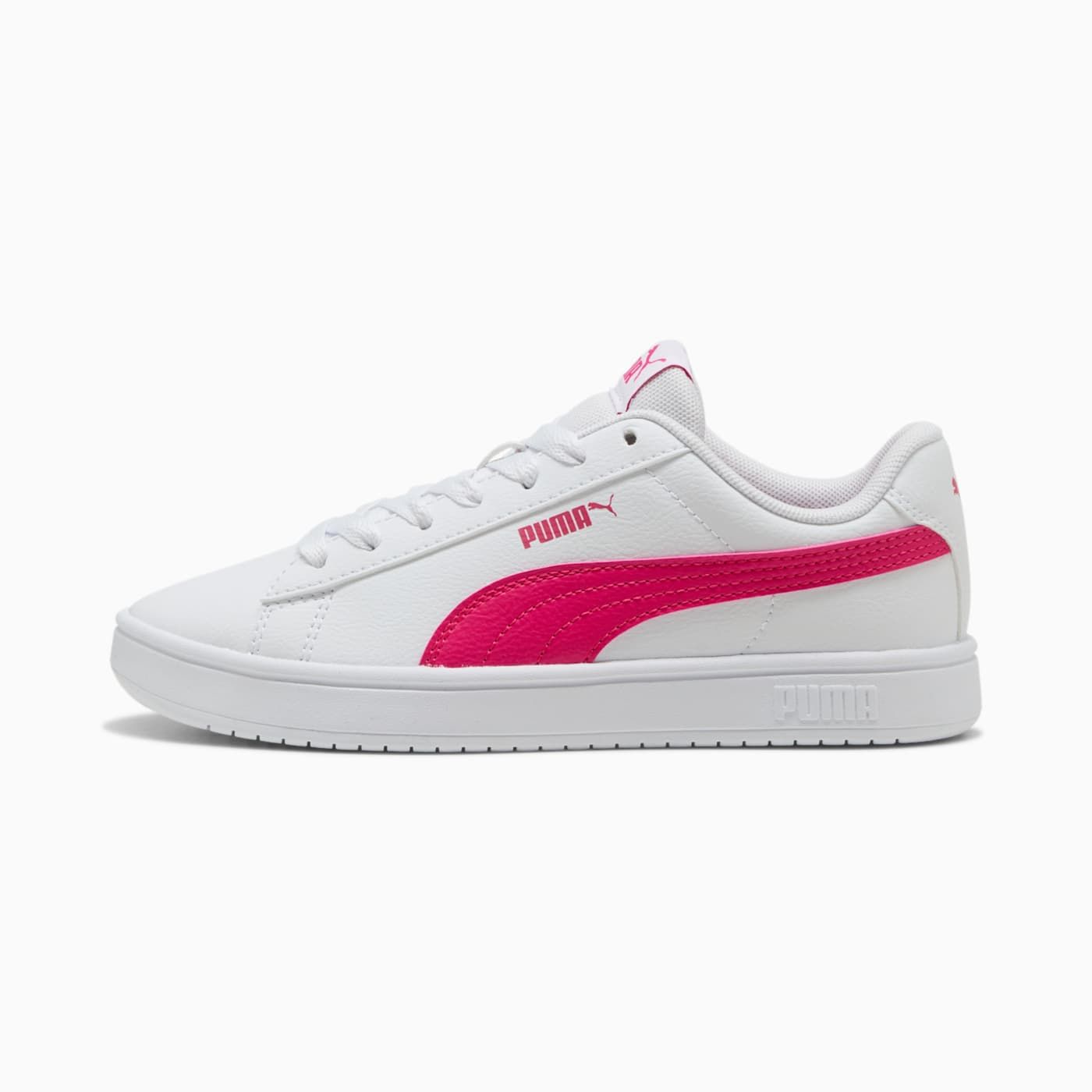 PUMA Rickie Classic Kids' Shoes - PUMA White-PUMA P - Side Profile - Lateral