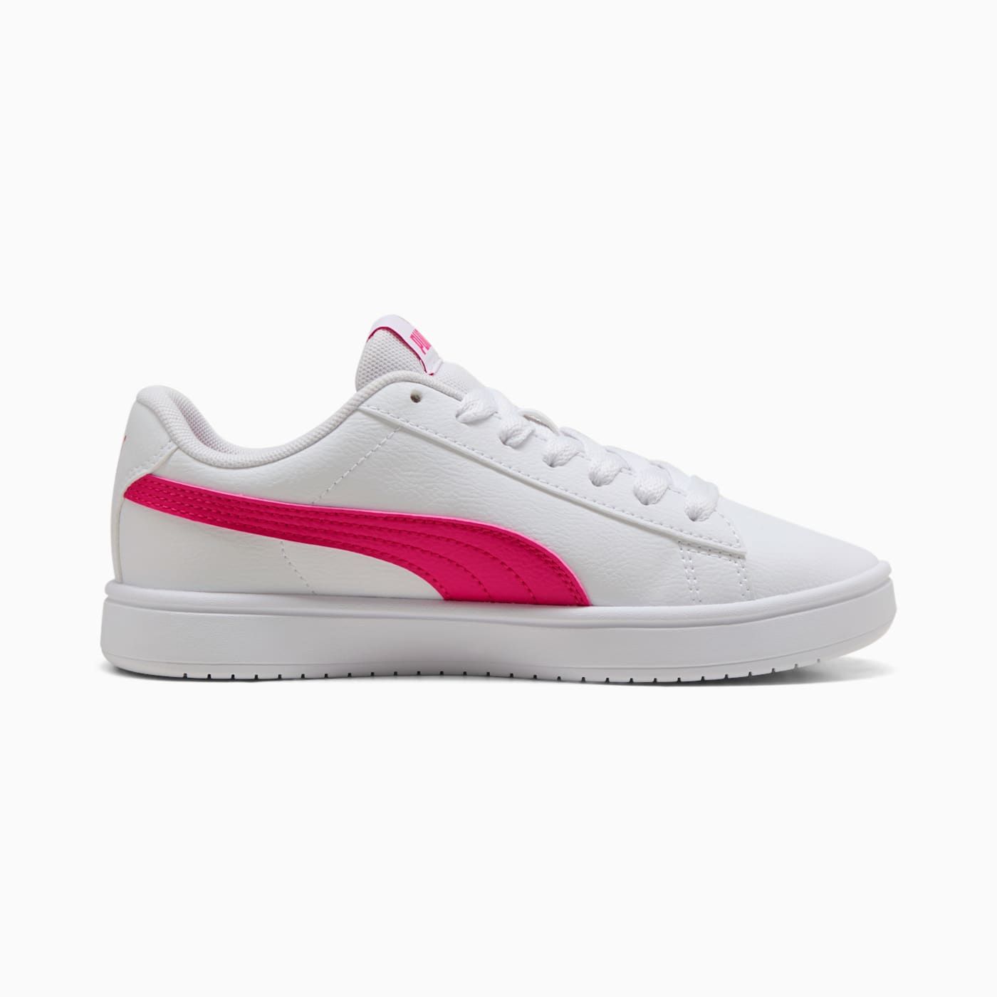 PUMA Rickie Classic Kids' Shoes - PUMA White-PUMA P - Side Profile - Medial