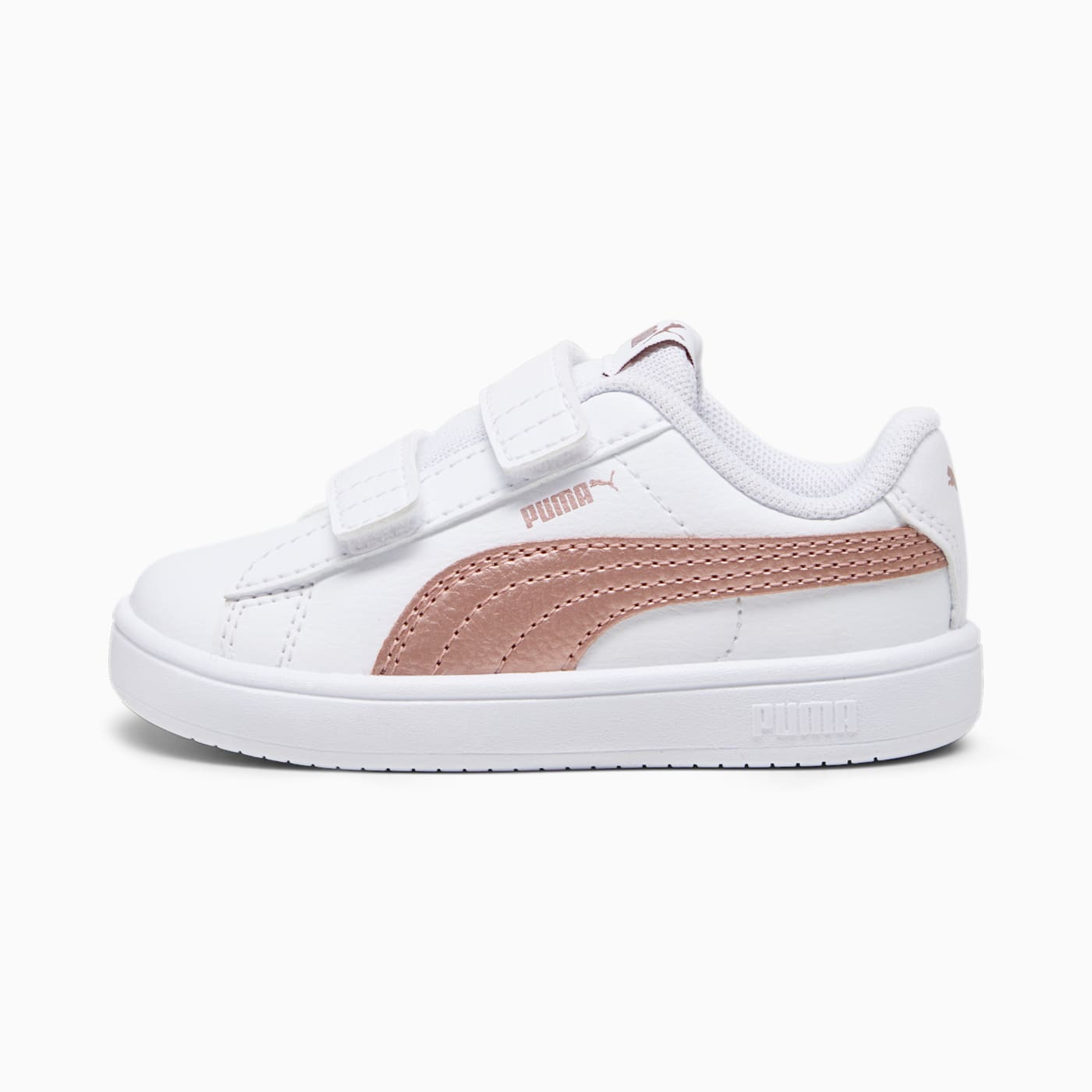 PUMA Rickie Classic V Infant Shoes - PUMA White-Ros - Side Profile - Lateral