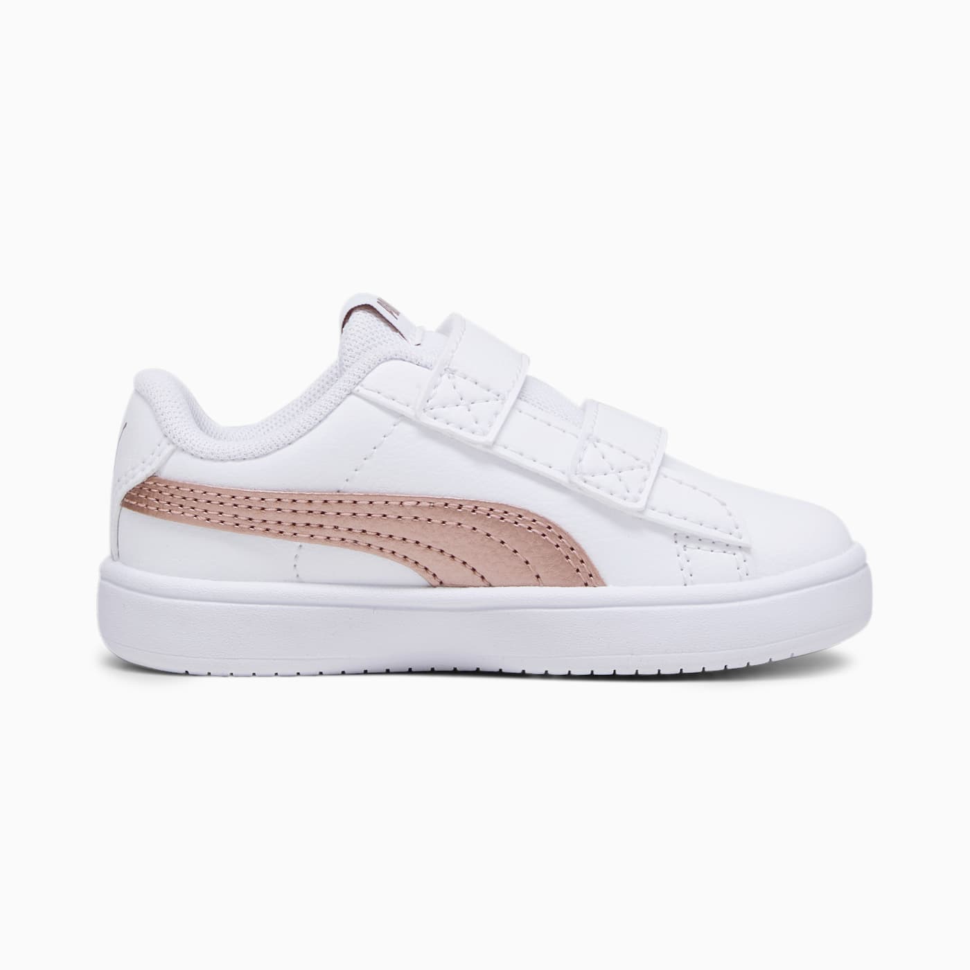 PUMA Rickie Classic V Infant Shoes - PUMA White-Ros - Side Profile - Medial