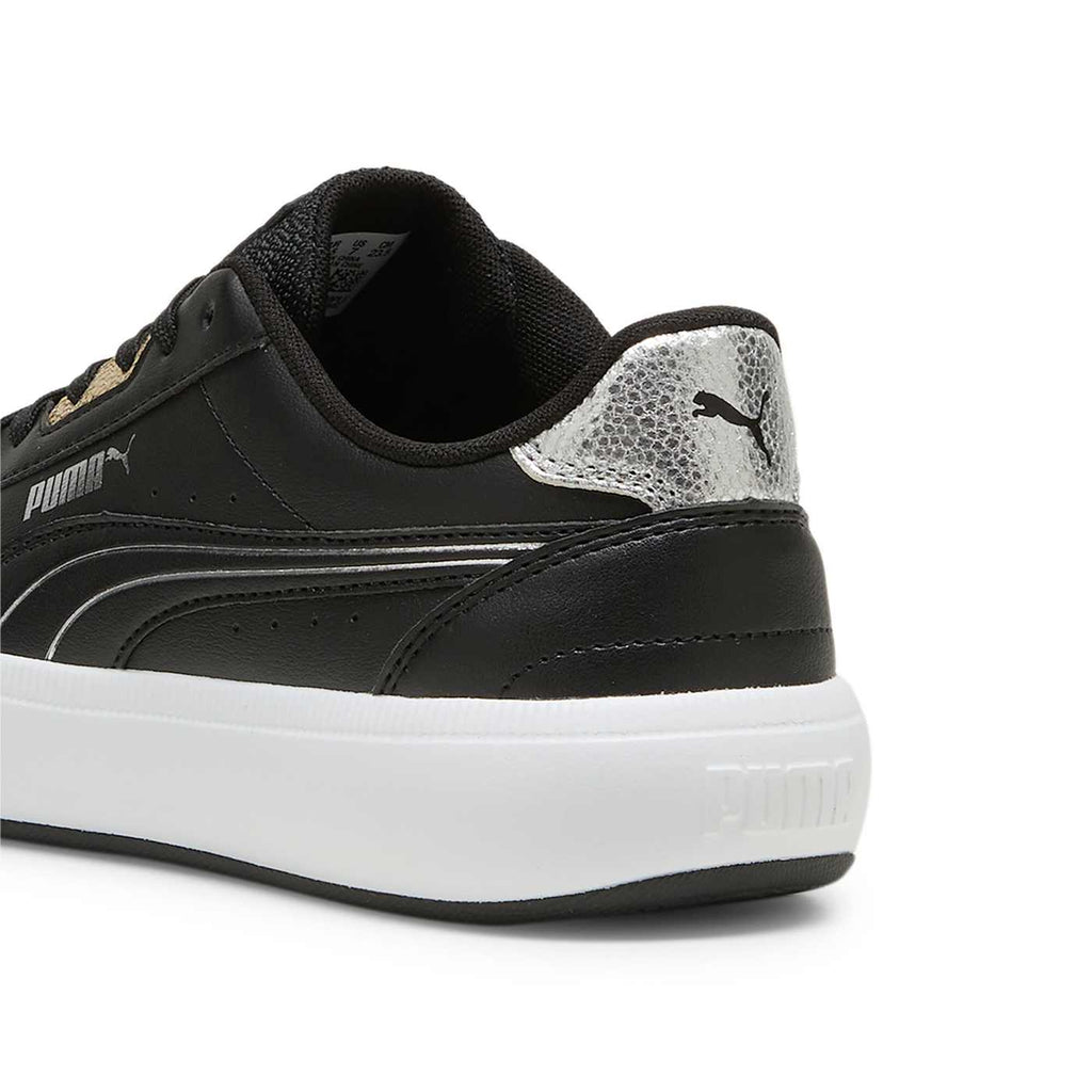 Tori Metallic Shine Black- Silv - Back / Heel View