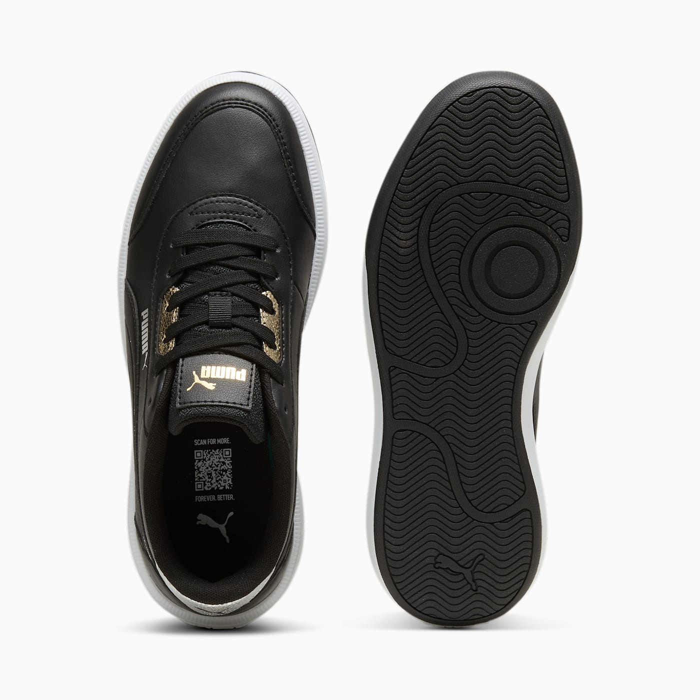 Tori Metallic Shine Black- Silv - Top View and Outsole