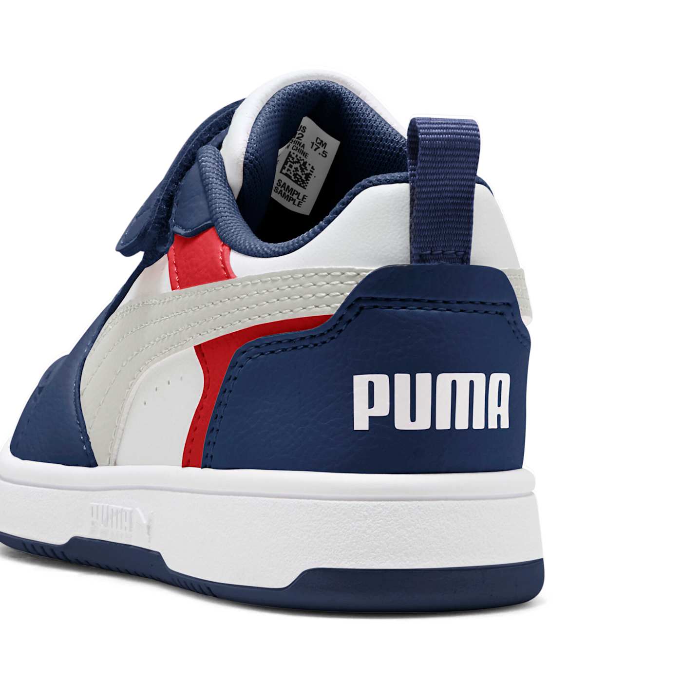 PUMA Rebound V6 Lo AC+ Kids' Shoes - Blue Jewel-Fea - Back / Heel View