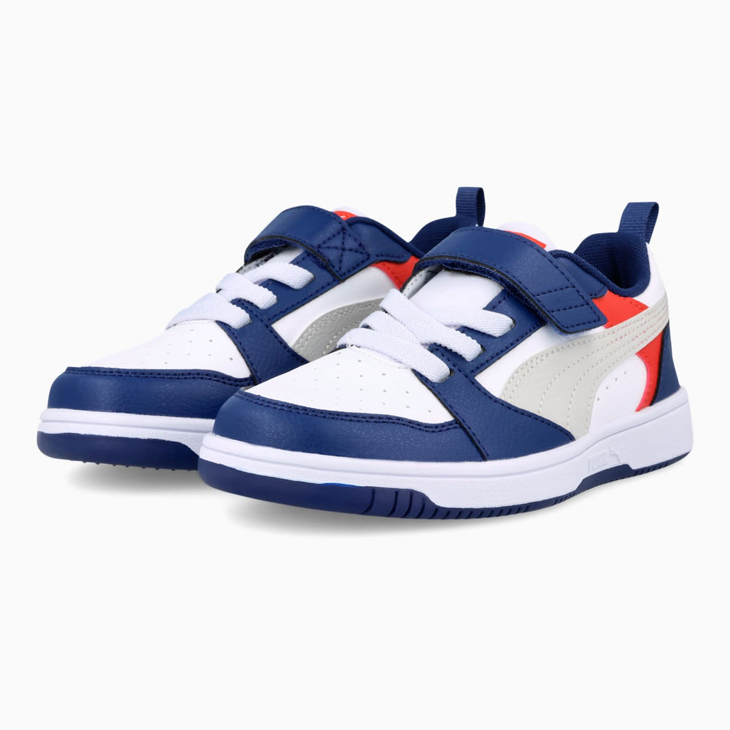 PUMA Rebound V6 Lo AC+ Kids' Shoes - Blue Jewel-Fea - Clean Studio Shot