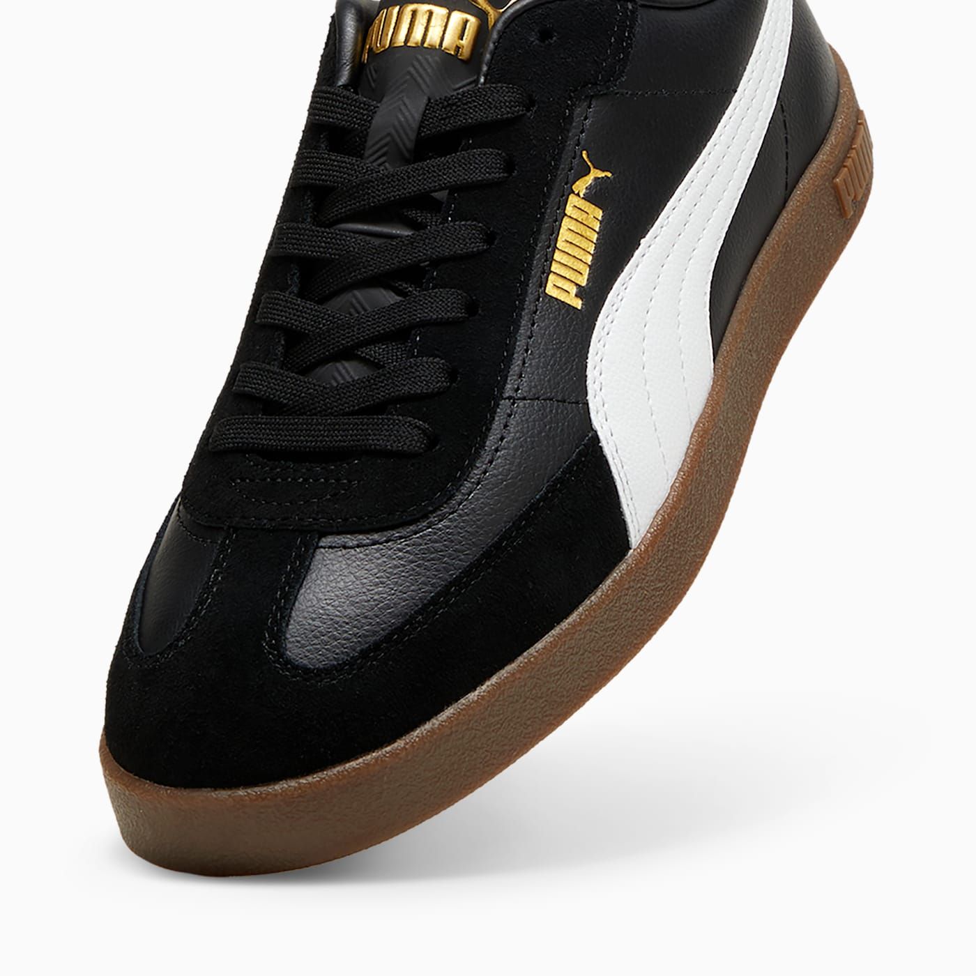 Puma Club II Era Men's Shoes - PUMA Black-PUMA White-P - Angled Studio / Lifestyle Shot