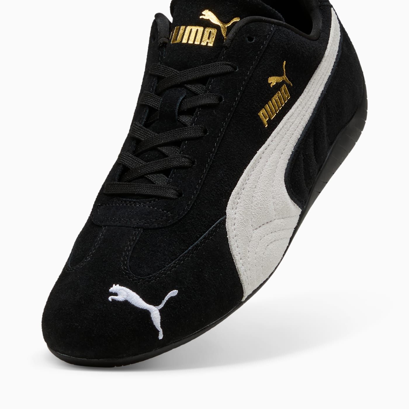 Speedcat OG Men's Shoes - PUMA Black-PUMA White - Angled Studio / Lifestyle Shot