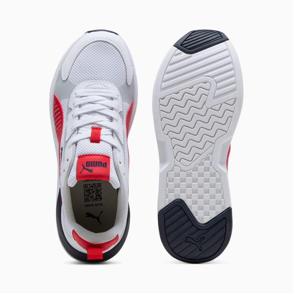 X-Ray 3 LT Kids' Shoes - PUMA White-For All Time Re - Top View and Outsole