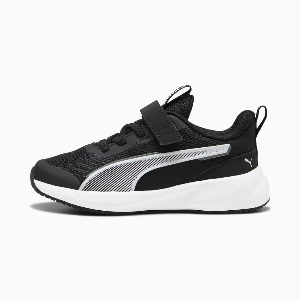 Flyer 3 AC+ Kids' Shoes - PUMA Black-PUMA White - Side Profile - Lateral