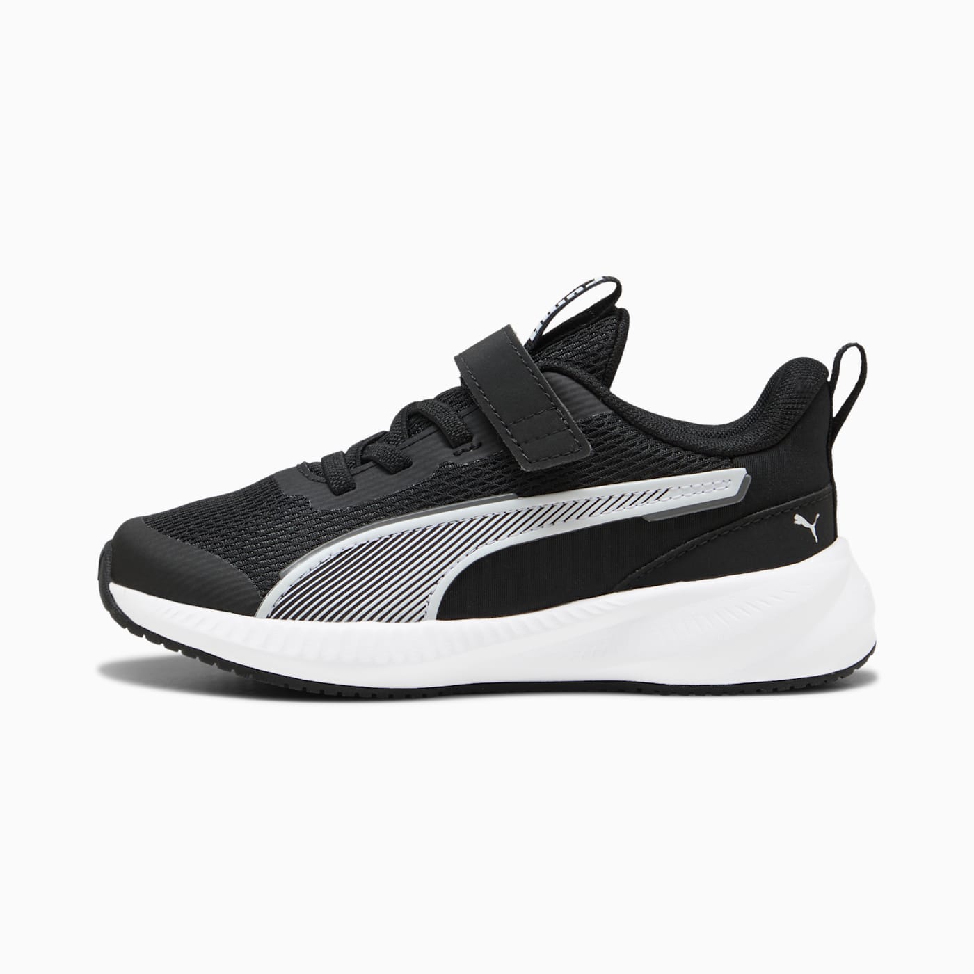 Flyer 3 AC+ Kids' Shoes - PUMA Black-PUMA White - Side Profile - Lateral