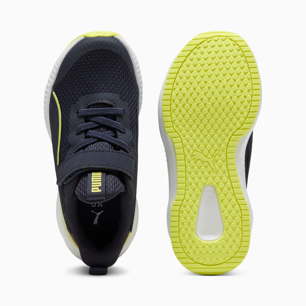 Flyer 3 AC+ Kids' Shoes - New Navy-Lemon Sherbert-P - Top View and Outsole