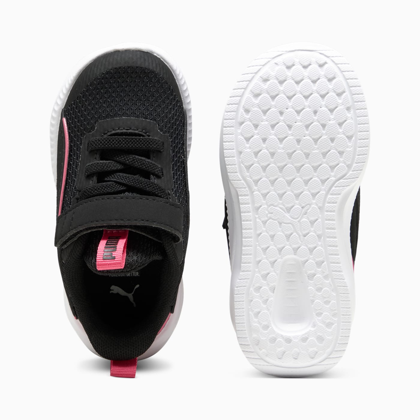 Flyer 3 AC+ Infant Shoes - PUMA Black-Magic Rose-PU - Top View and Outsole