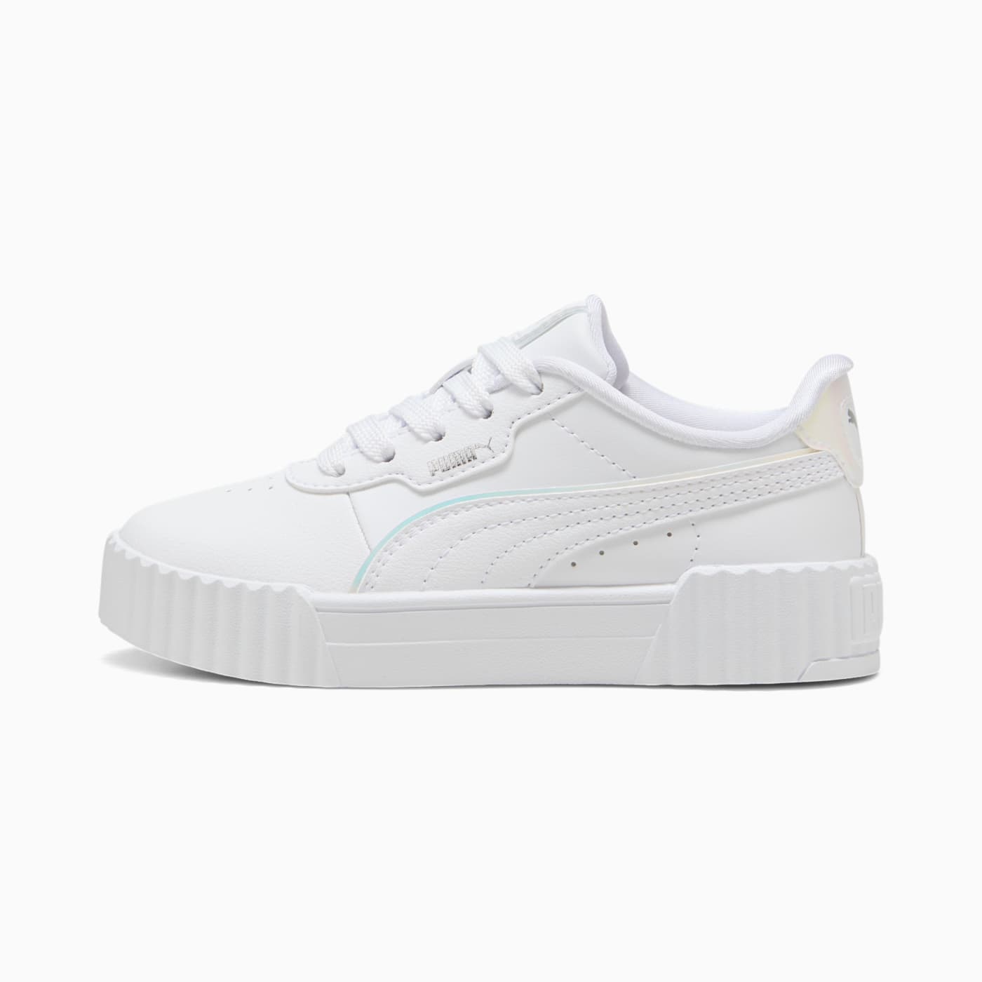 Carina 3.0 Holo 2.0 Kids' Shoes - PUMA White-PUMA S - Side Profile - Lateral