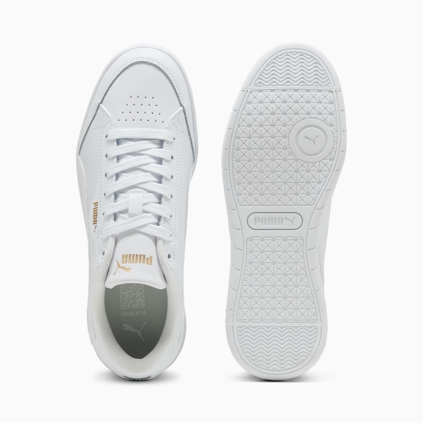 Vikky Star Women's Shoes - PUMA White-PUMA White-PUMA Go - Top View and Outsole