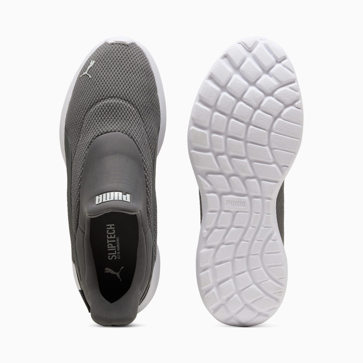 SOFTRIDE COSMIC SLIPTECH Men's Shoes - Cool Dark Gray - Top View and Outsole