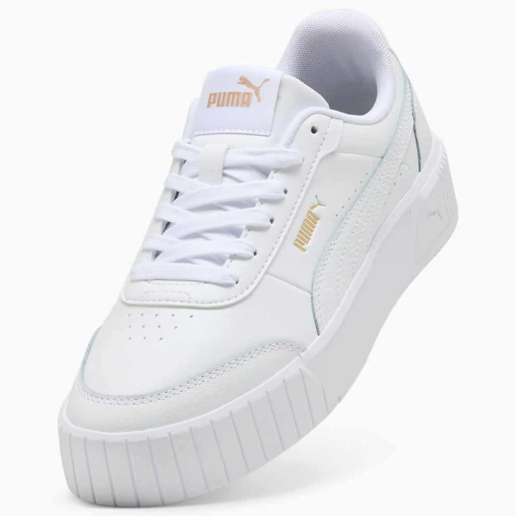 Carina Mia Women's Shoes - PUMA White-PUMA Gold - Angled Studio / Lifestyle Shot