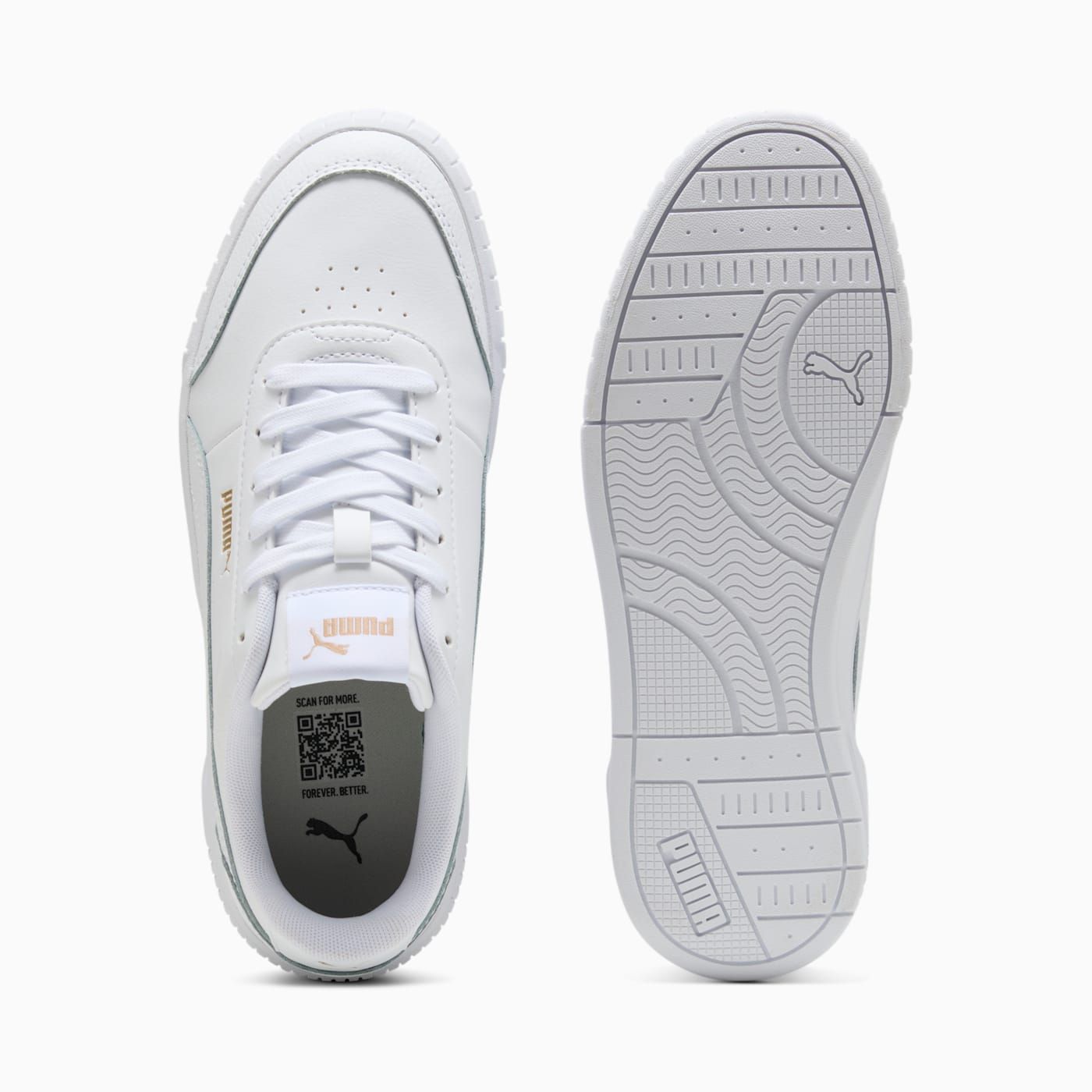 Carina Mia Women's Shoes - PUMA White-PUMA Gold - Top View and Outsole
