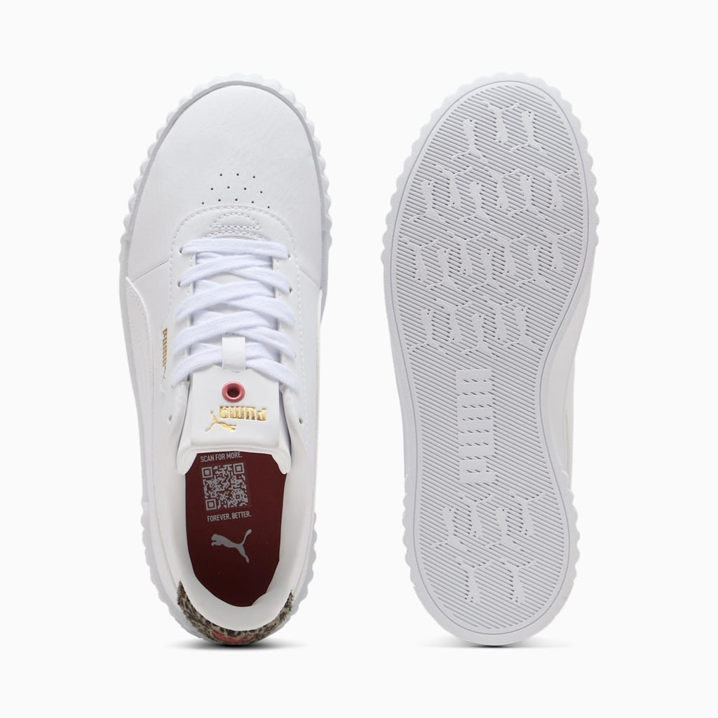 Carina 3.0 Animal Flair Women's Shoes - PUMA White-PUMA - Top View and Outsole