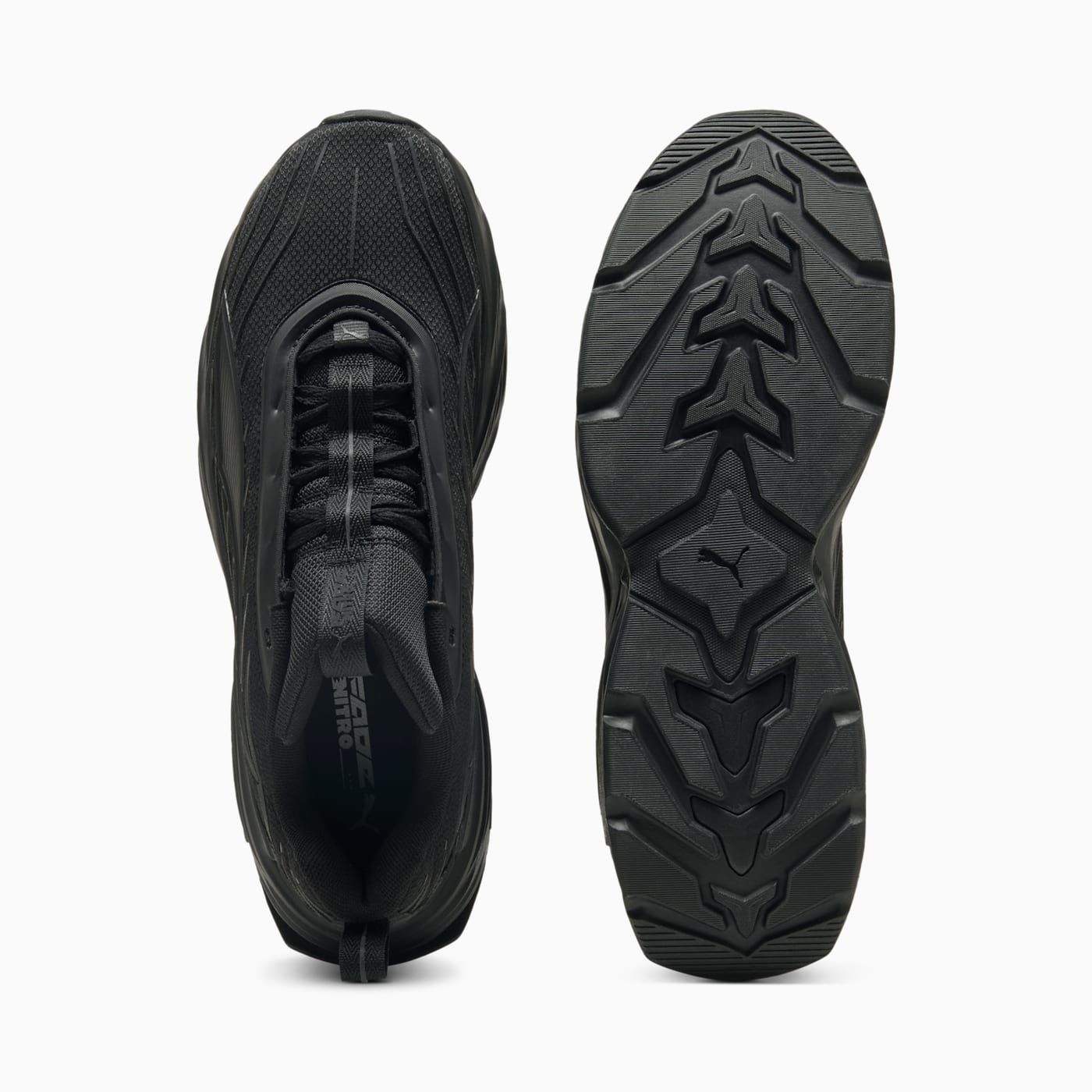 Fade Nitro V1 Football Men's Shoes - PUMA Black - Top View and Outsole