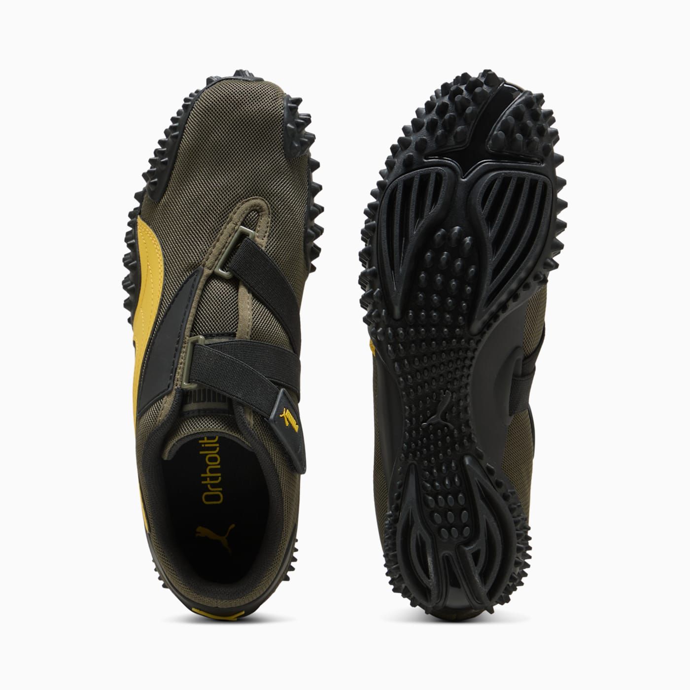 Mostro OG Prime Men's Shoes - Loden Green-Pele Yellow - Top View and Outsole