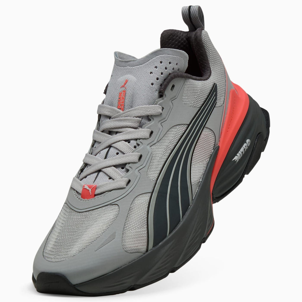 Fade NITRO V2 Men's Shoes - Running Gray Echo-Shadow G - Angled Studio / Lifestyle Shot