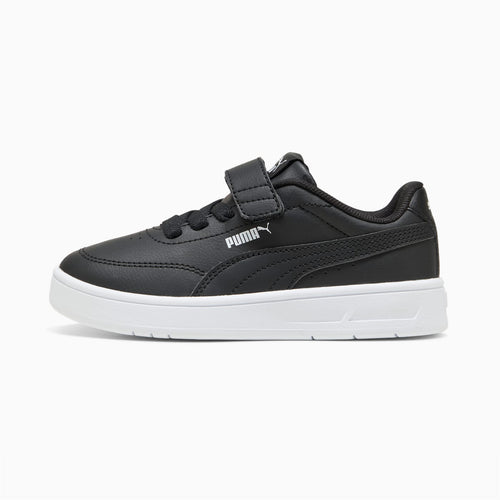 Court Classic Clean AC+ Kids' Shoes - PUMA Black-PU - Side Profile - Lateral