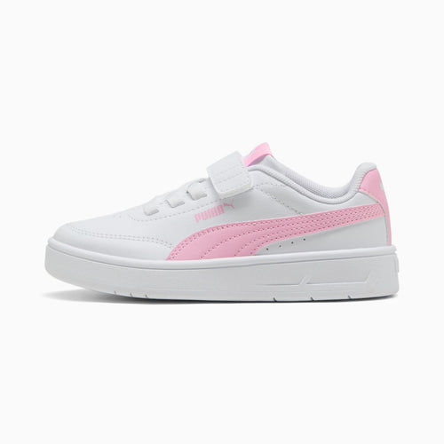 Court Classic Clean AC+ Kids' Shoes - PUMA White-Pi - Side Profile - Lateral