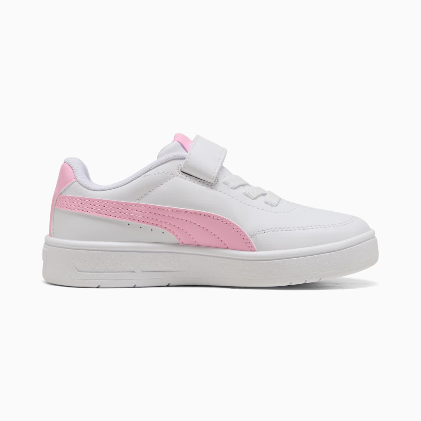 Court Classic Clean AC+ Kids' Shoes - PUMA White-Pi - Side Profile - Medial