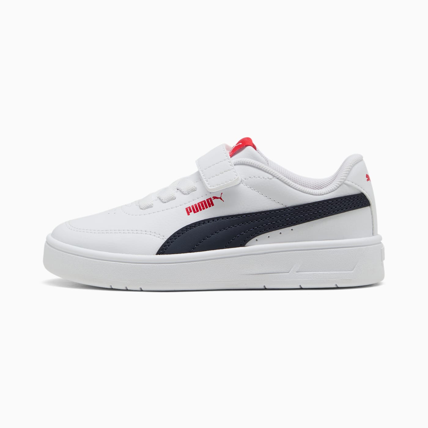 Court Classic Clean AC+ Kids' Shoes - PUMA White-Ne - Side Profile - Lateral
