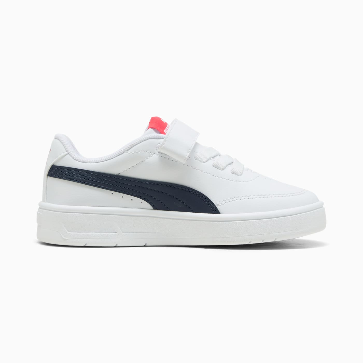 Court Classic Clean AC+ Kids' Shoes - PUMA White-Ne - Side Profile - Medial
