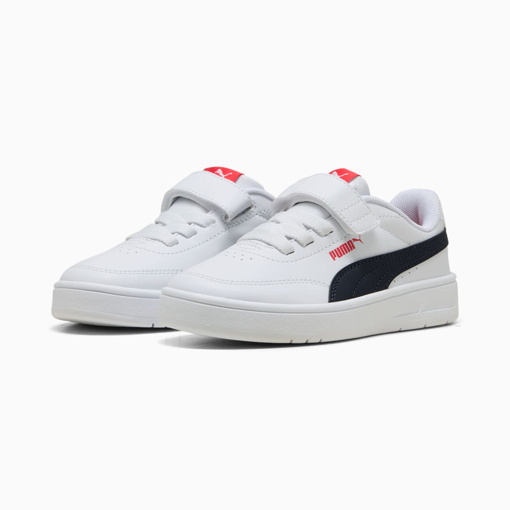 Court Classic Clean AC+ Kids' Shoes - PUMA White-Ne - Clean Studio Shot