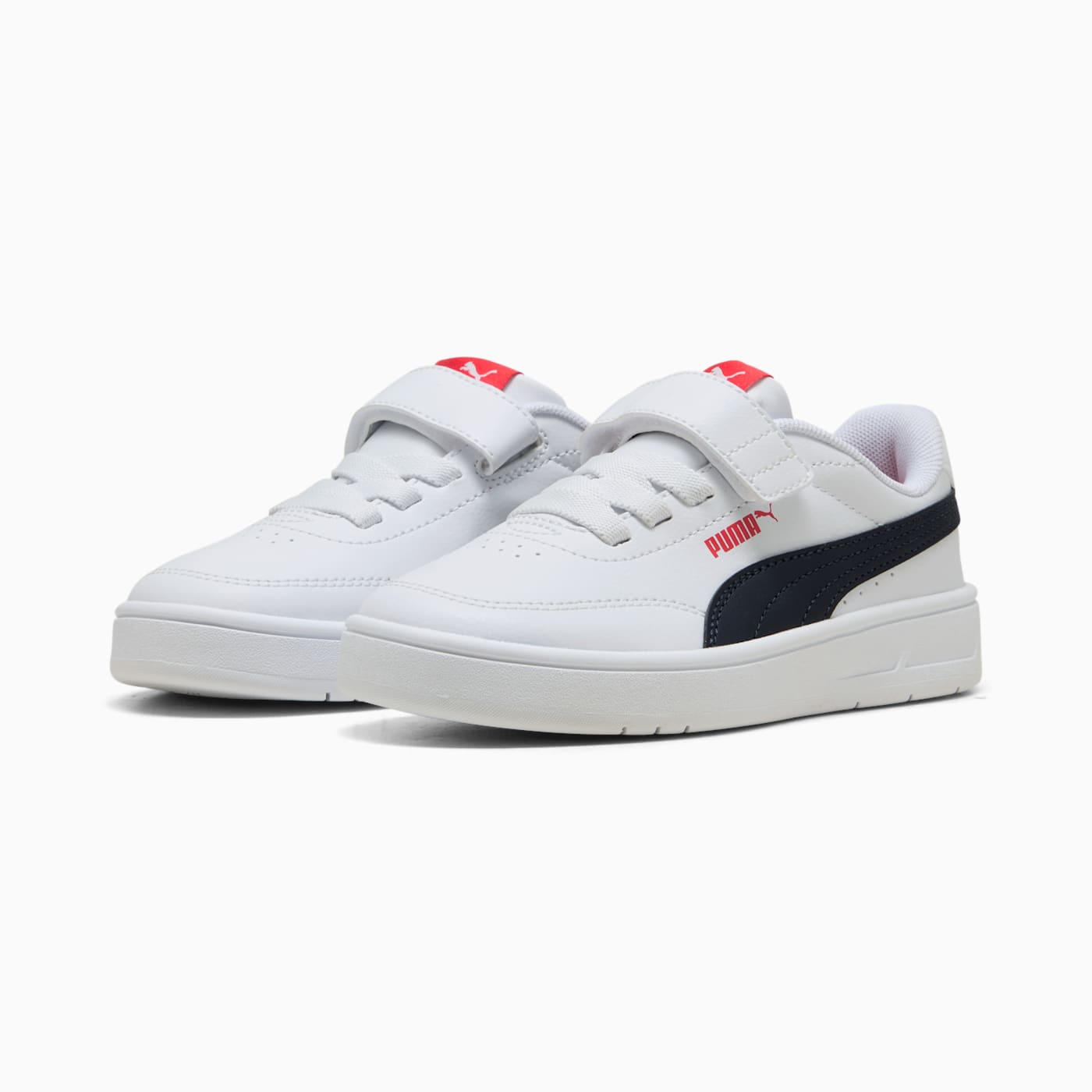 Court Classic Clean AC+ Kids' Shoes - PUMA White-Ne - Clean Studio Shot