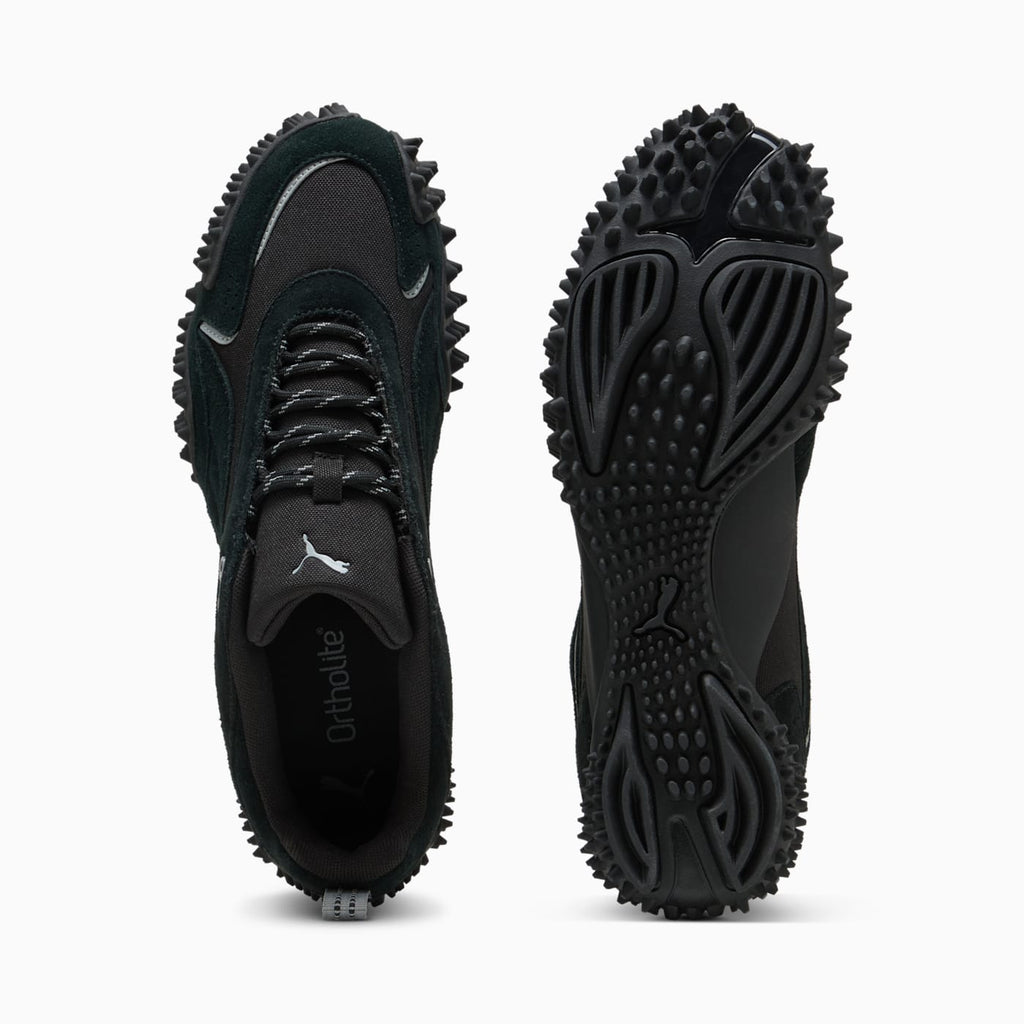 Mostro XC Prime Men's Shoes - PUMA Black-Flat Mid Gray - Top View and Outsole