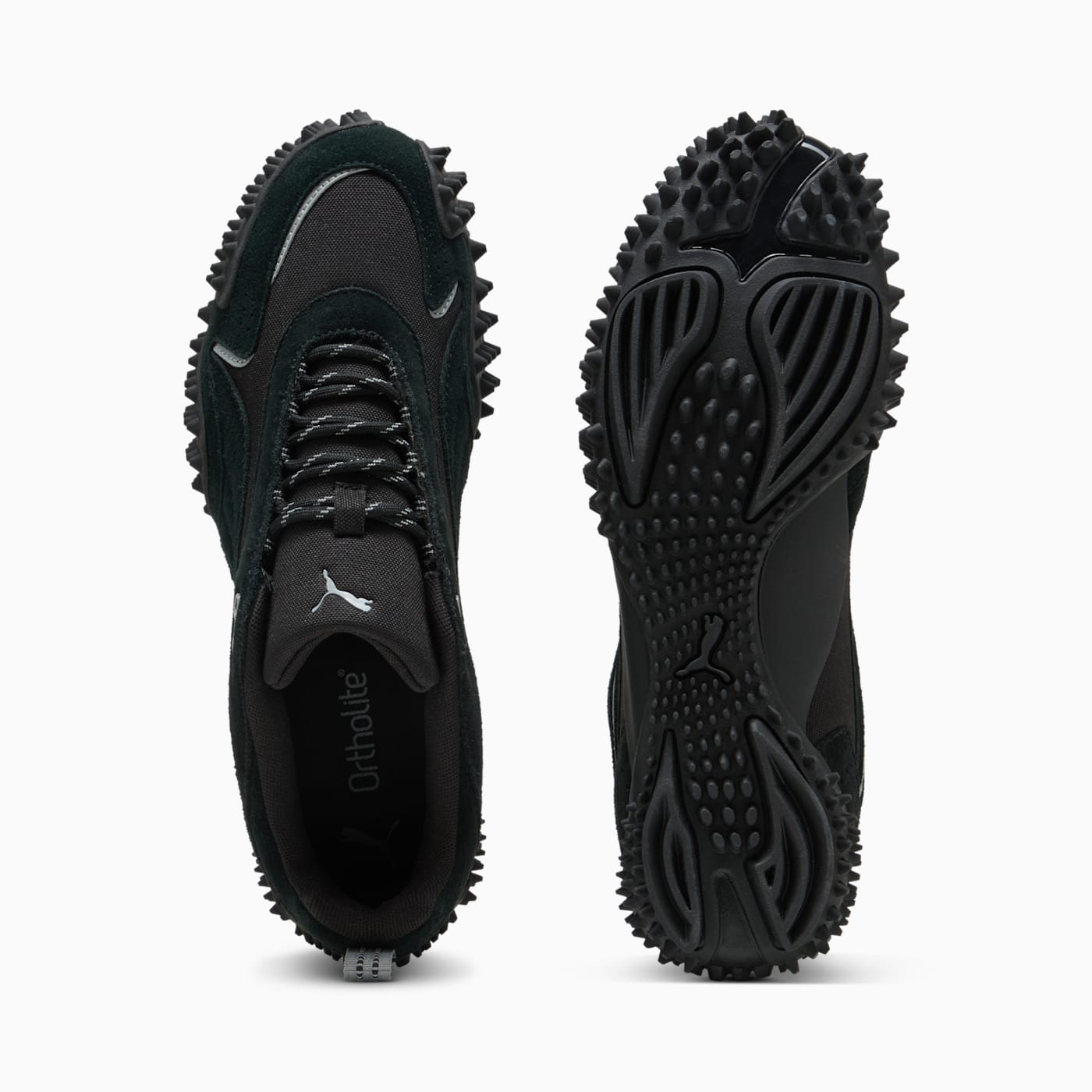Mostro XC Prime Men's Shoes - PUMA Black-Flat Mid Gray - Top View and Outsole