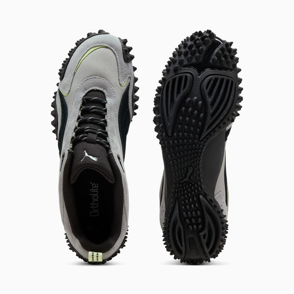 Mostro XC Prime Men's Shoes - Gray Echo-PUMA Black - Top View and Outsole