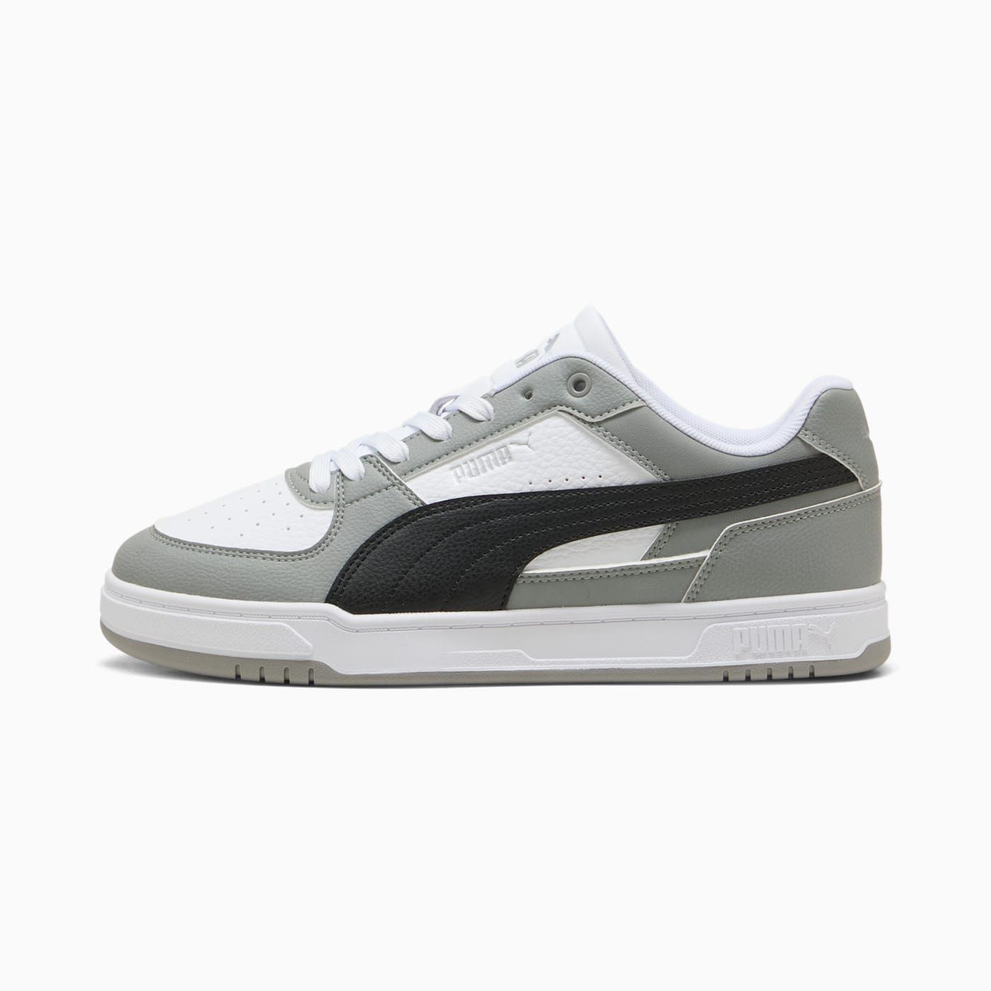 Puma Caven III Men's Shoes - PUMA White-PUMA Black-Gra - Side Profile - Lateral