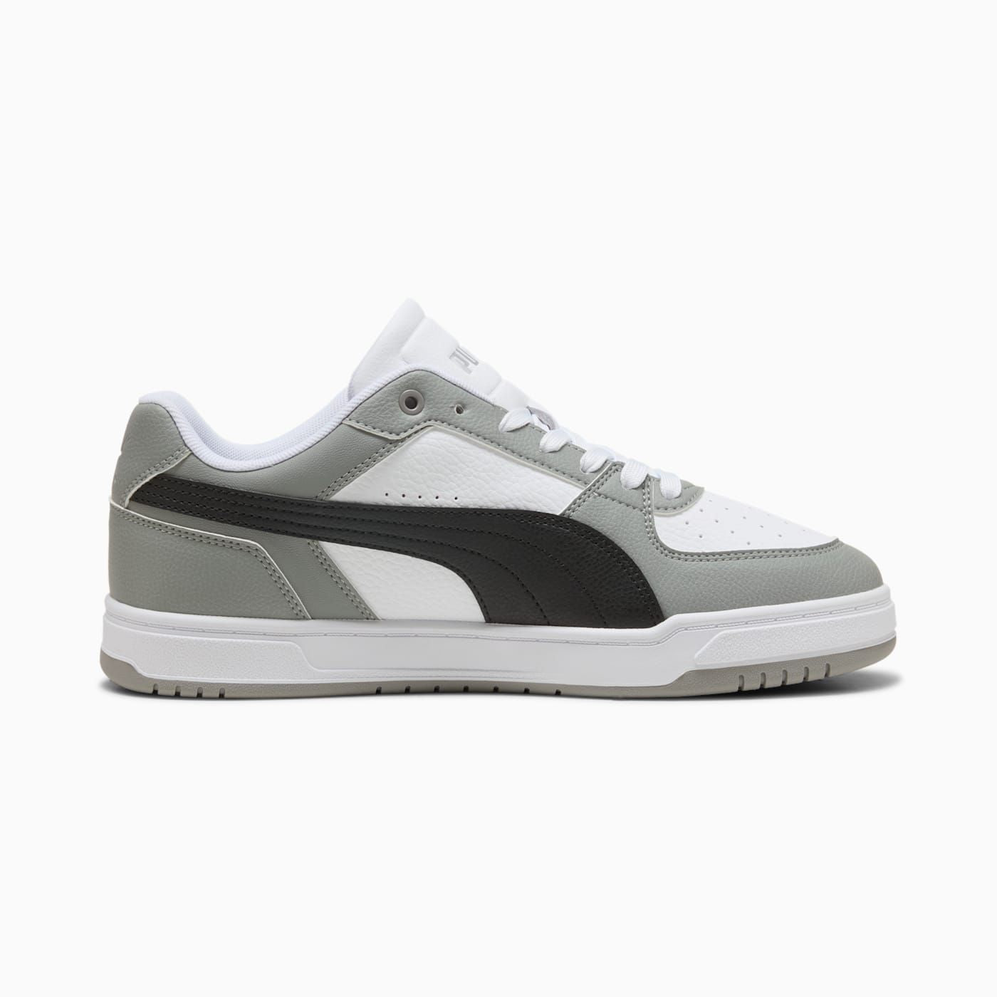 Puma Caven III Men's Shoes - PUMA White-PUMA Black-Gra - Side Profile - Medial