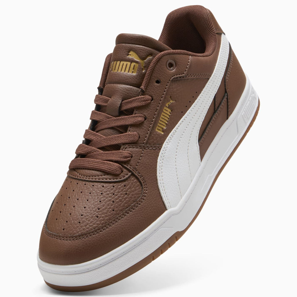 Puma Caven III Men's Shoes - Chestnut Brown-PUMA White - Angled Studio / Lifestyle Shot