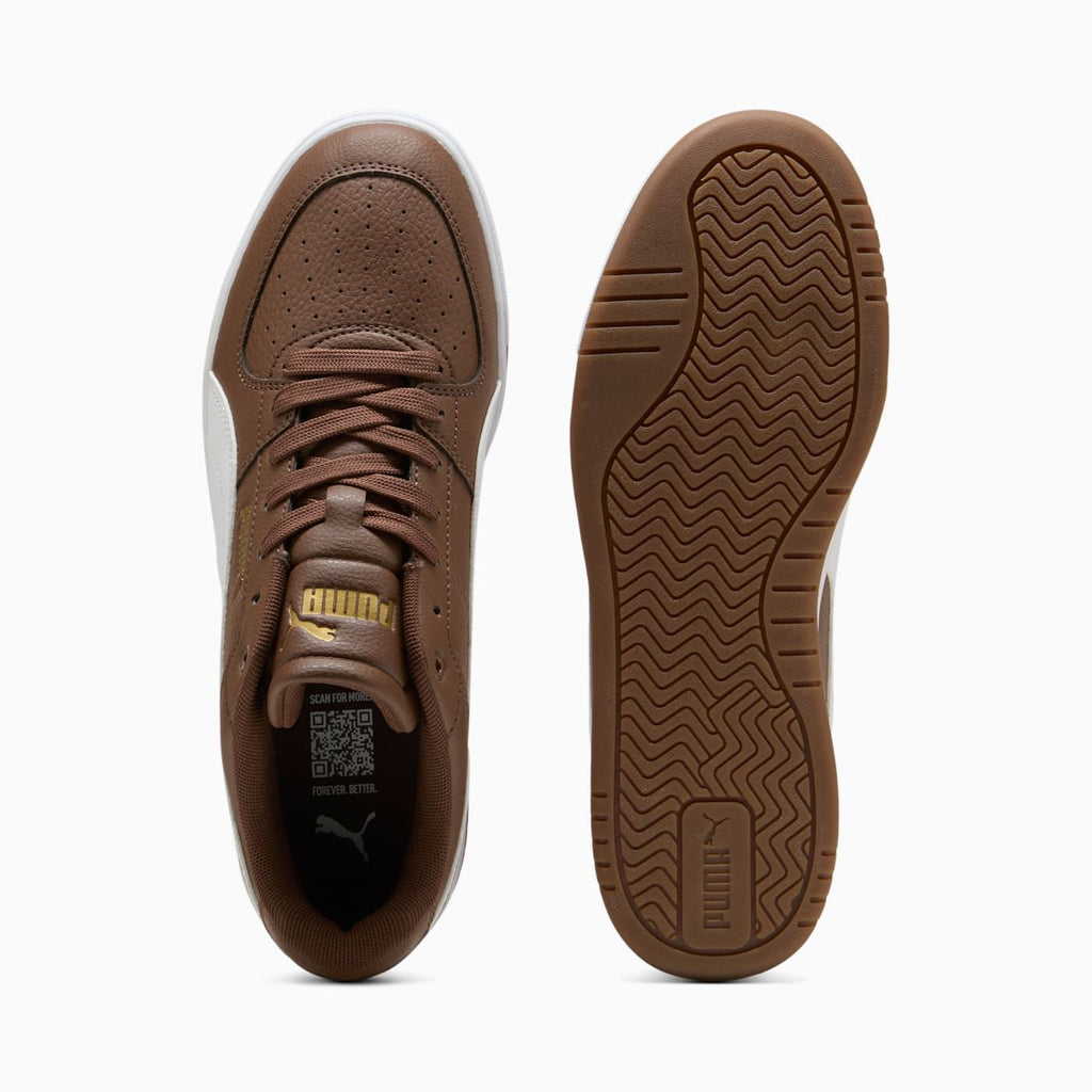 Puma Caven III Men's Shoes - Chestnut Brown-PUMA White - Top View and Outsole