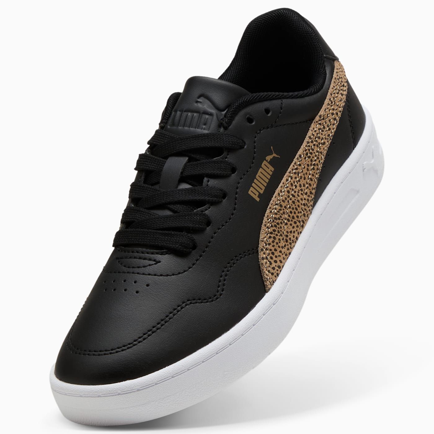 Court Lally Topcat Women's Shoes - PUMA Black-Toasted Al - Angled Studio / Lifestyle Shot