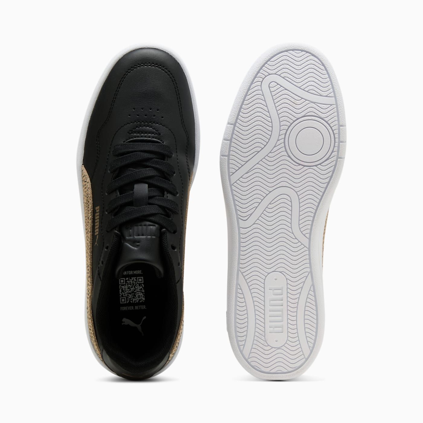 Court Lally Topcat Women's Shoes - PUMA Black-Toasted Al - Top View and Outsole