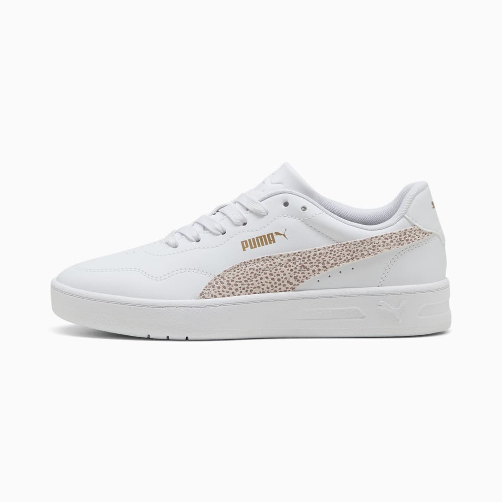 Court Lally Topcat Women's Shoes - PUMA White-Frosted Iv - Side Profile - Lateral