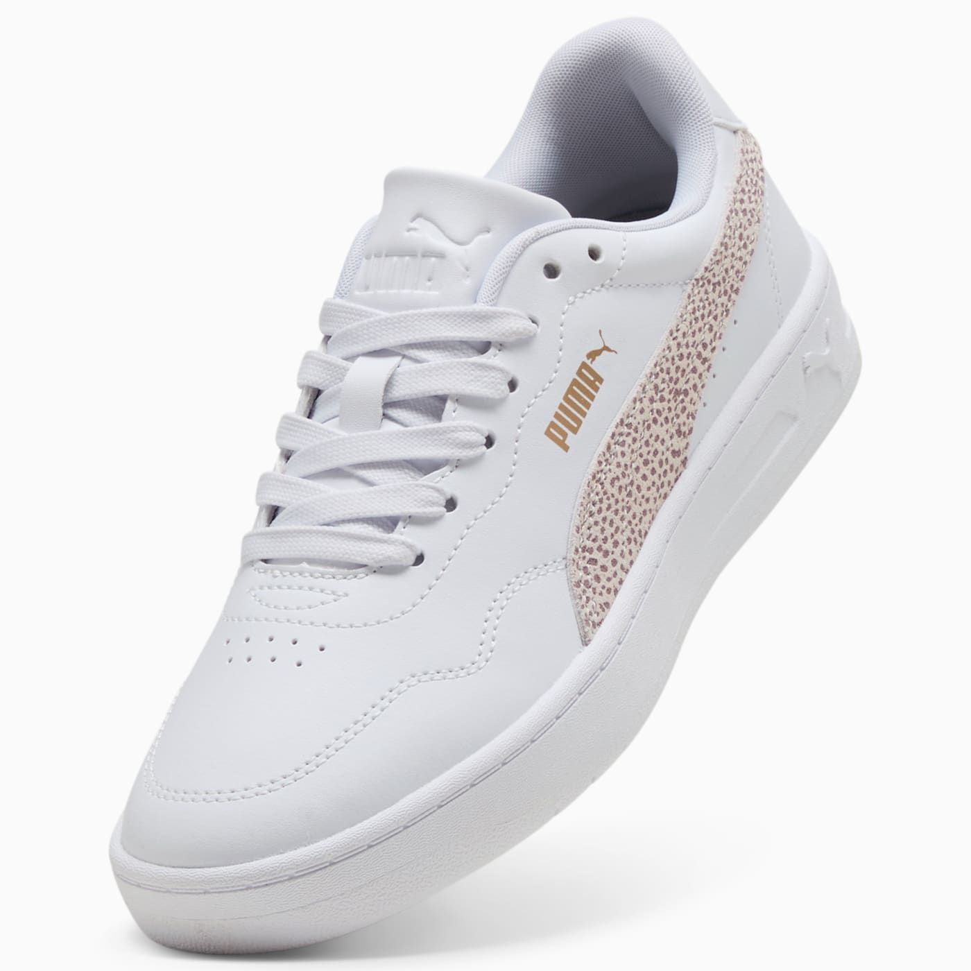 Court Lally Topcat Women's Shoes - PUMA White-Frosted Iv - Angled Studio / Lifestyle Shot