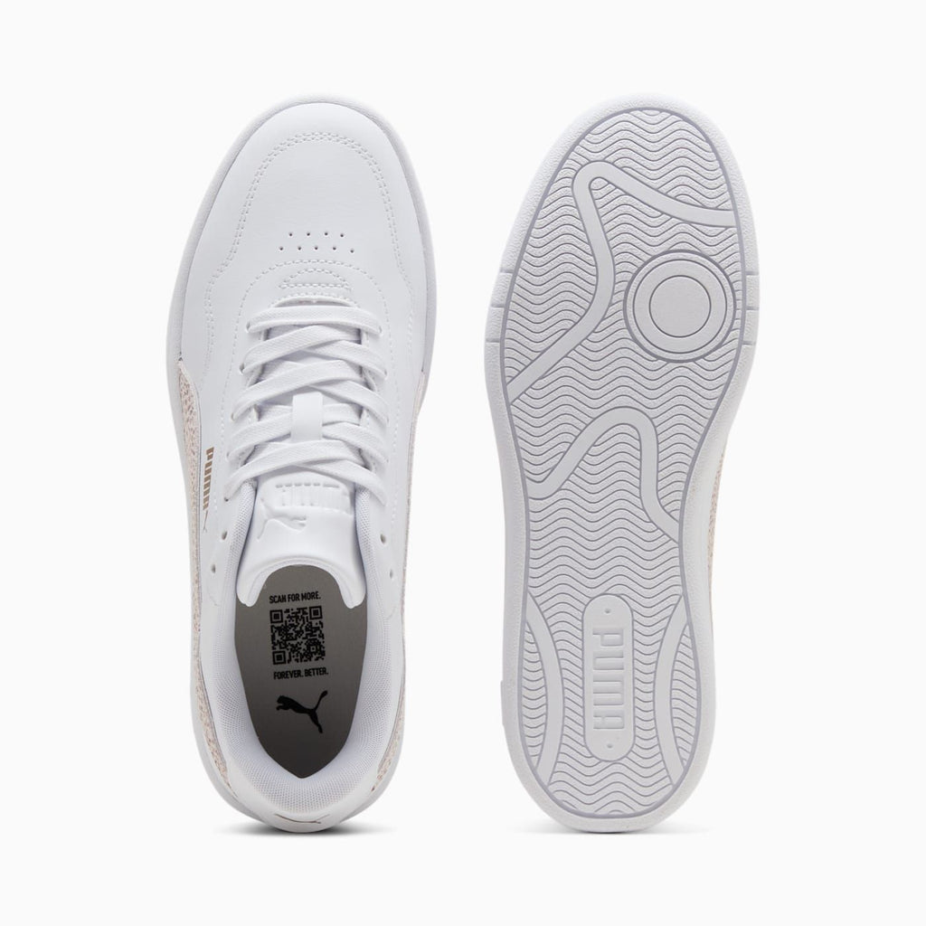 Court Lally Topcat Women's Shoes - PUMA White-Frosted Iv - Top View and Outsole