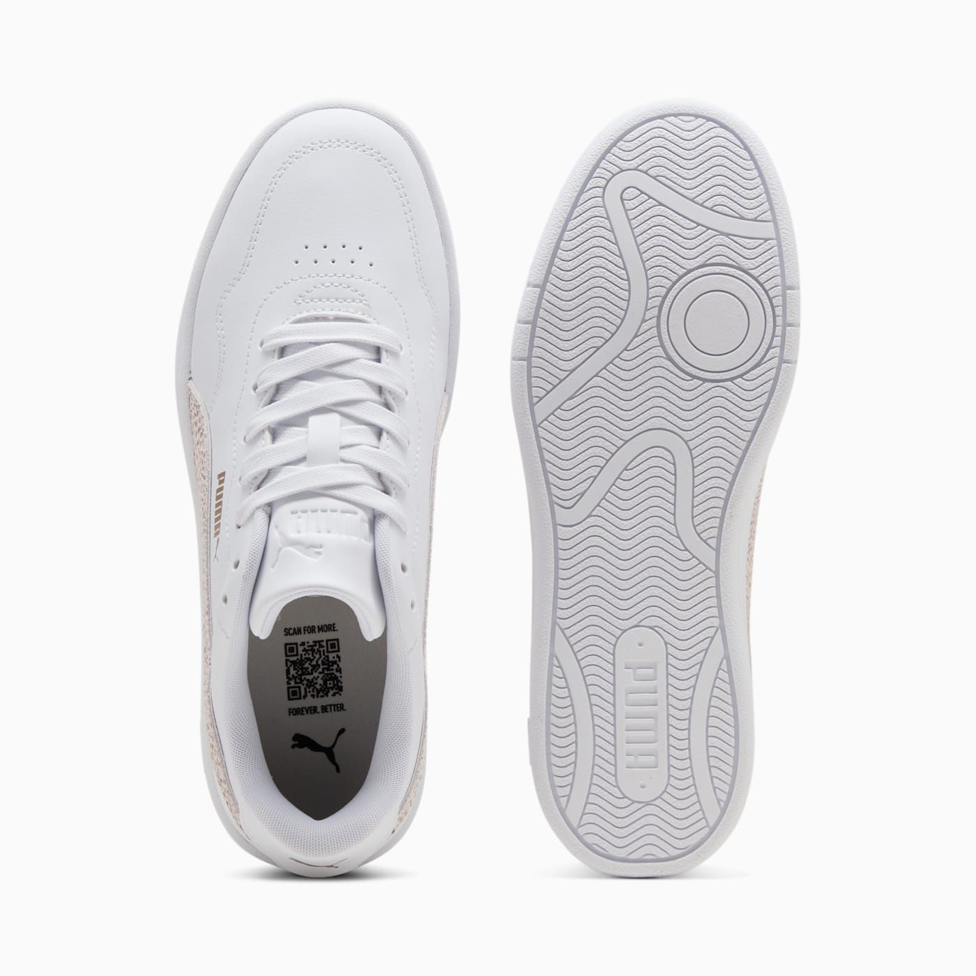Court Lally Topcat Women's Shoes - PUMA White-Frosted Iv - Top View and Outsole