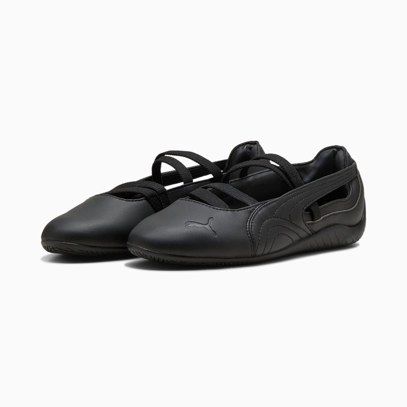 Speedcat Ballet Lthr Women's Shoes - PUMA Black - Clean Studio Shot